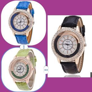 New And  Fashion Women Rhinestone Watch Leather St